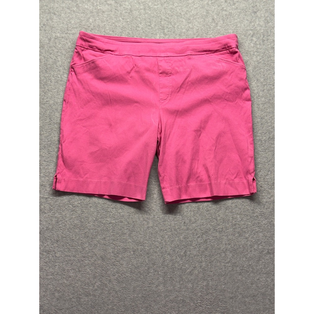 Time and Tru Pink Pull On Bermuda Shorts XXL 20 Stretch Twill Casual Summer